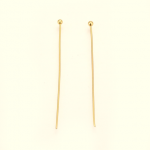 1229 40x szpilki z główką kulistą ze stali nierdzewnej 304, złote, 41 x 0,7 mm, grubość 21, główka: 2 mm