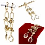 2695 Kolczyki złote pozłacane wiszące 14K cyrkonie 