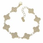 3027 Bransoletka elegancka złota 17+3cm pozłacana 14k koniczyna marokańska