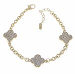 650c Bransoletka elegancka złota 18+3cm pozłacana 14k koniczyna marokańska