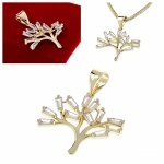 1922k Złota zawieszka błyszcząca pozłacana 14k cyrkonie