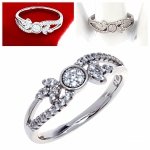 3076 Pierścionek srebrny zaręczynowy pozłacany 18k białym złotem Xuping