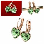 1901 Kolczyki złote Austrian Crystal cyrkonia pozłacane 18k Xuping wiszące serce