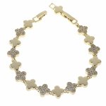 1570d  Bransoletka elegancka złota 17cm pozłacana 14k koniczyna marokańska