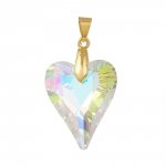 2614 Zawieszka szklana serce fasetowane