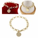 0134 Bransoletka elegancka złota 18cm pozłacana 14k 