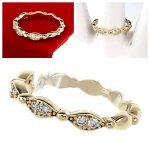 905b Pierścionek złoty zaręczynowy błyszczący cyrkonie pozłacany 14k