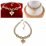 1300c Bransoletka złota 18+3 stal chirurgiczna nierdzewna celebrytka serce