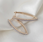 0120 Kolczyki złote pozłacane wiszące 18k cyrkonie 