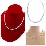 3654 Srebrny naszyjnik 45cm pozłacany białym złotem Xuping cyrkonie