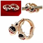 4740 Kolczyki złote dziecięce pozłacane 18k Xuping wiszące biedronki