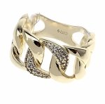 2212a Pierścionek złoty pozłacany 14k cyrkonie 