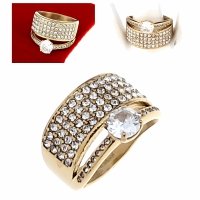 ring 19,00mm gold stainless steel 