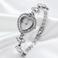 4280 Ekskluzywny damski srebrny zegarek Kurren klasyk cyrkonie serce 