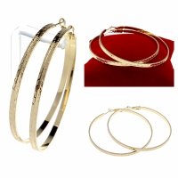 2236 Kolczyki złote pozłacane wiszące 14K Xuping koła 4,5cm 