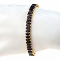 1247 Bransoletka elegancka złota 18,5cm pozłacana 14k cyrkonie 