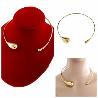 op343 Złoty łańcuszek naszyjnik stal chirurgiczna 316L sztywny choker 