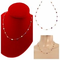 981 Złoty łańcuszek naszyjnik 42+5 stal chirurgiczna 316L masa perłowa 