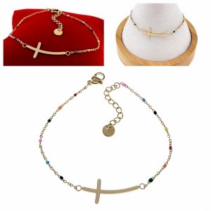 BRACELET GOLD CELEBRITY NEREZOVÁ OCEL 