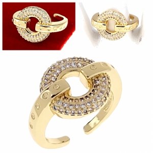 Goldring 17,00 mm. vergoldete Verlobung Xuping