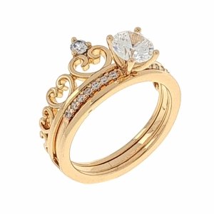 Goldring 19,60 mm. vergoldete Verlobung Xuping