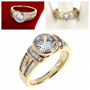 Goldring 18,60 mm. vergoldete Verlobung Xuping