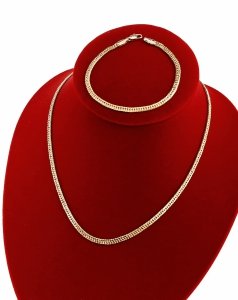 Goldenes Set Armband Kette besetzt mit Zirkonia und vergoldet mit 14k