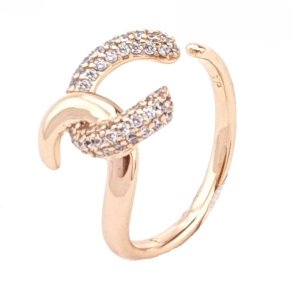 Goldring 17,00 mm. vergoldete Verlobung Xuping
