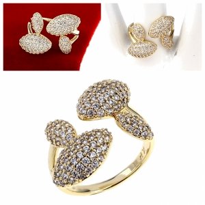 Goldring 17,00 mm. vergoldete Verlobung Xuping