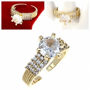 Goldring 17,00 mm. vergoldete Verlobung Xuping
