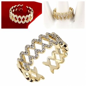 Goldring 17,00 mm. vergoldete Verlobung Xuping