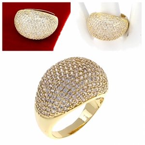Goldring 18,60 mm. vergoldete Verlobung Xuping