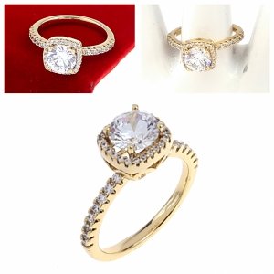 Goldring 18,60 mm. vergoldete Verlobung Xuping