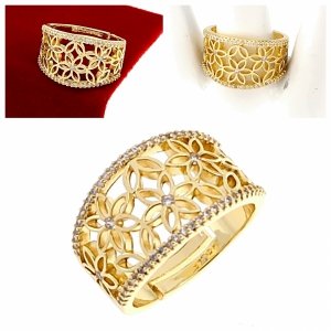 Goldring 17,00 mm. vergoldete Verlobung Xuping