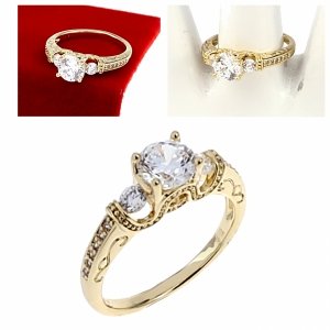 Goldring 18,60 mm. vergoldete Verlobung Xuping