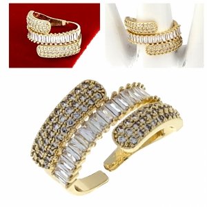 Goldring 17,00 mm. vergoldete Verlobung Xuping