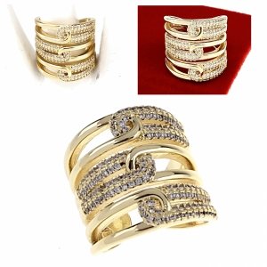 Goldring 17,00 mm. vergoldete Verlobung Xuping