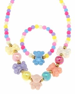 Schmuckset für ein Mädchen Set Halskette Armband Chirurgenstahl Kristalle Perle