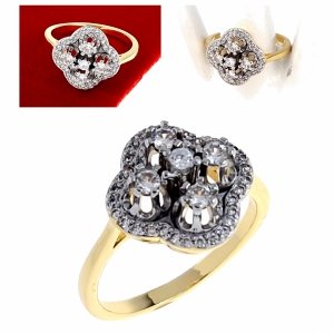 Goldring 18,60 mm. vergoldete Verlobung Xuping