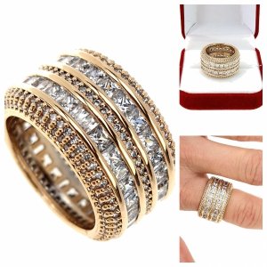 Goldring 18,60 mm. vergoldete Verlobung Xuping