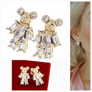 gold plated earrings with exclusive cubic zirconia