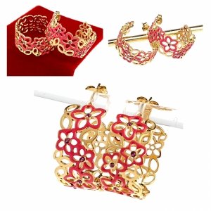 gold earrings made of stainless steel