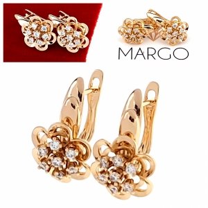 gold plated earrings with exclusive cubic zirconia