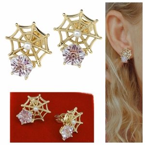 gold plated earrings with exclusive cubic zirconia