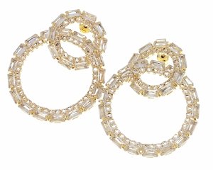 gold plated earrings with exclusive cubic zirconia