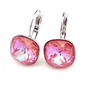 swarovski earrings with white gold plated
