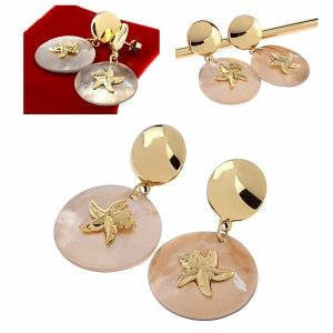 gold earrings made of stainless steel