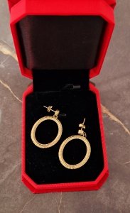 gold earrings made of stainless steel