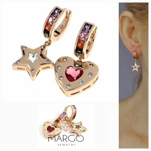 gold plated earrings with exclusive cubic zirconia