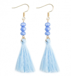 Golden earrings silk flowers